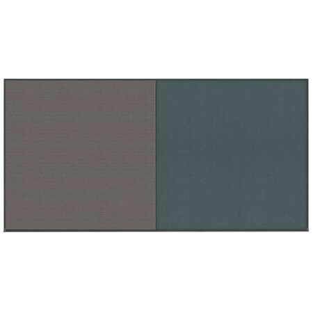 United Visual Products Enclosed Corkboard, 1 Door, 60"x36", 4" Fra UV3410-GOLD-MEDGRY